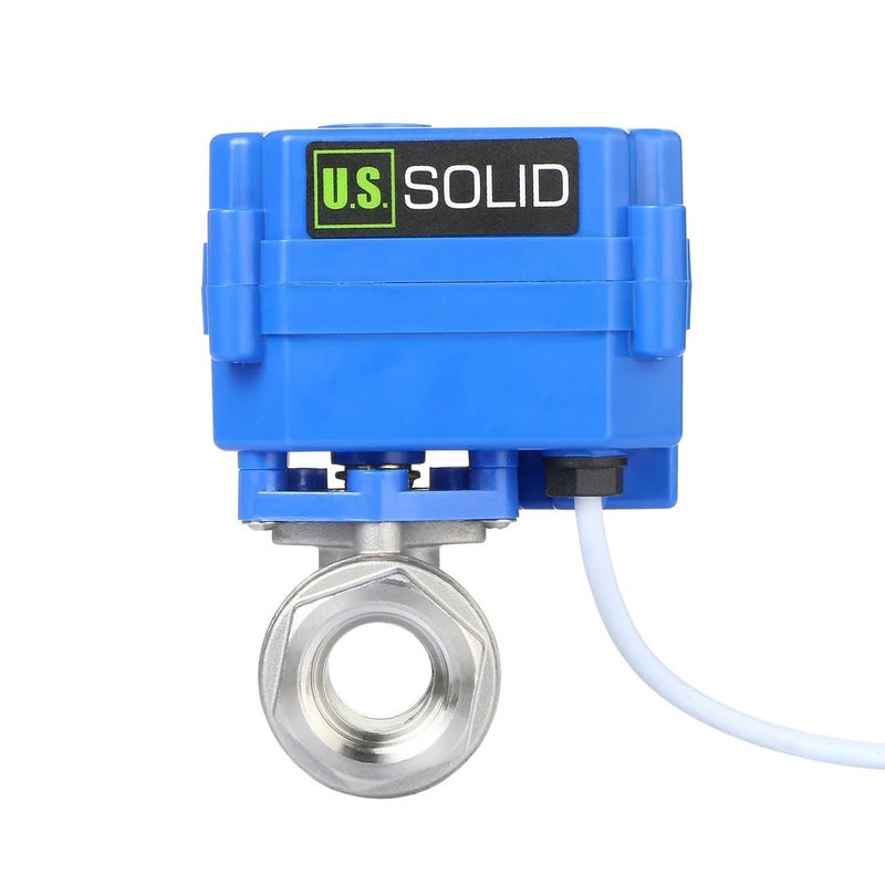 U.S. Solid Motorized Ball Valve- 1/2" Stainless Steel Ball Valve with Full Port, 9-24V AC/DC and 2 Wire Auto Return Setup - Image 2